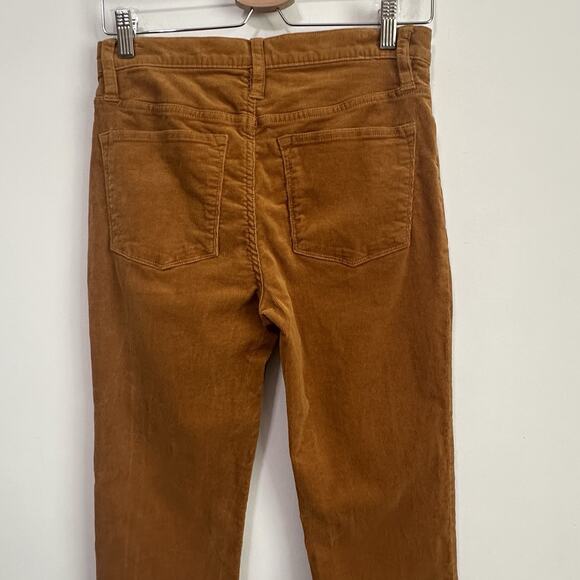 J Crew 9” High Rise Skinny Corduroy Pants 27 Button Fly Mustard Gold Stretch - Picture 5 of 10
